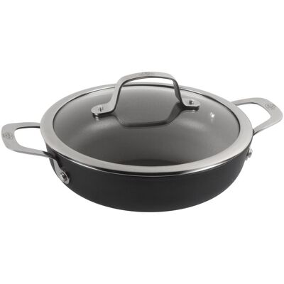 Ballarini Alba Schmortopf mit Glasdeckel, Ø24 cm, Pfanne + Kochtopf, Schwarz Ballarini Alba Schmortopf mit Glasdeckel, Ø24 cm, Pfanne + Kochtopf, Schwarz