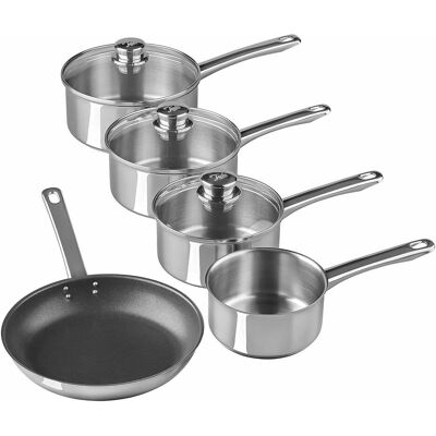 Tala Hochleistungs-Edelstahl-Pfannenset, Pfanne + Kochtopf, Silber Tala Hochleistungs-Edelstahl-Pfannenset, Pfanne + Kochtopf, Silber