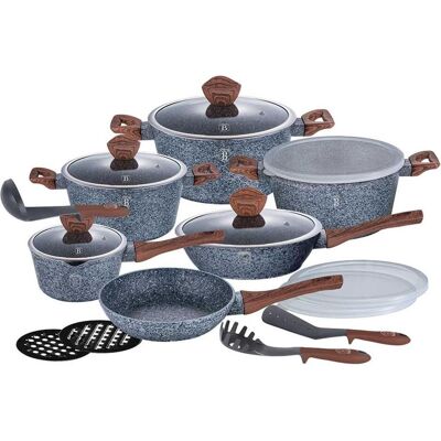 BerlingerHaus 18 Pot Set., Pfanne + Kochtopf, Grau BerlingerHaus 18 Pot Set., Pfanne + Kochtopf, Grau