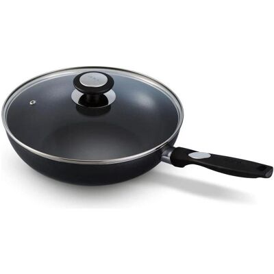 Beka BEKA PRO INDUC Wokpfanne mit keramische Antihaftbeschichtung und Glasdeckel 28cm, Pfanne + Kochtopf, Schwarz Beka BEKA PRO INDUC Wokpfanne mit keramische Antihaftbeschichtung und Glasdeckel 28cm, Pfanne + Kochtopf, Schwarz