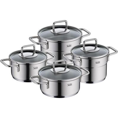 Silit Extra Cook Mini Topf Set 4 teilig, Pfanne + Kochtopf, Silber Silit Extra Cook Mini Topf Set 4 teilig, Pfanne + Kochtopf, Silber