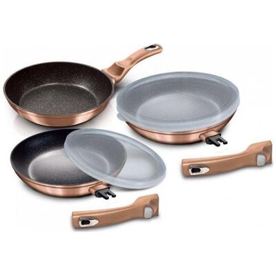 BerlingerHaus 3 Pans set, Pfanne + Kochtopf, Rot BerlingerHaus 3 Pans set, Pfanne + Kochtopf, Rot