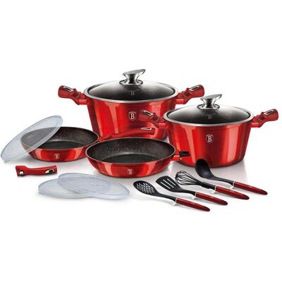 BerlingerHaus POT AND BAKER SET BH-7057, Pfanne + Kochtopf, Rot BerlingerHaus POT AND BAKER SET BH-7057, Pfanne + Kochtopf, Rot