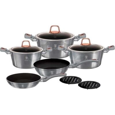 BerlingerHaus SET OF 10 POTS. MOONLIGT BH-6020, Pfanne + Kochtopf, Grau BerlingerHaus SET OF 10 POTS. MOONLIGT BH-6020, Pfanne + Kochtopf, Grau