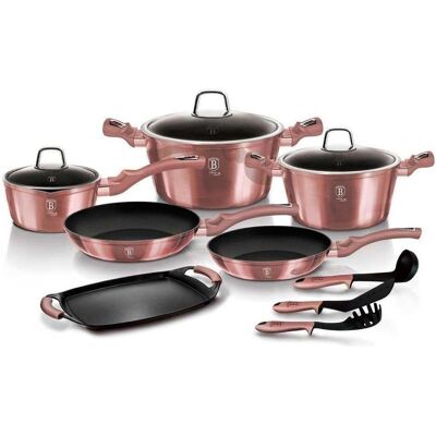 BerlingerHaus POT SET 12 ELEMENTS I-ROSE BH-6044, Pfanne + Kochtopf, Pink BerlingerHaus POT SET 12 ELEMENTS I-ROSE BH-6044, Pfanne + Kochtopf, Pink