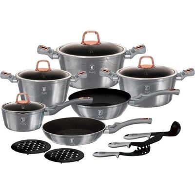BerlingerHaus Granite Pot Set Bh-6022 Moonlight, Pfanne + Kochtopf, Grau BerlingerHaus Granite Pot Set Bh-6022 Moonlight, Pfanne + Kochtopf, Grau