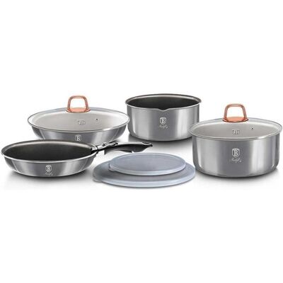 BerlingerHaus POT SET Click & Cook, Pfanne + Kochtopf, Grau BerlingerHaus POT SET Click & Cook, Pfanne + Kochtopf, Grau