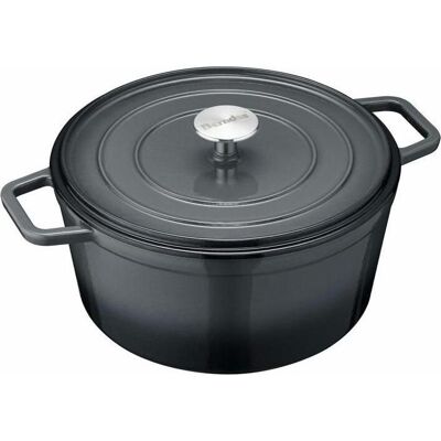 Berndes Bräter Cocotte B.IRON Gusseisen rund 26 cm 5 Liter schwarz INDUKTION, Pfanne + Kochtopf, Schwarz, Grau Berndes Bräter Cocotte B.IRON Gusseisen rund 26 cm 5 Liter schwarz INDUKTION, Pfanne + Kochtopf, Schwarz, Grau