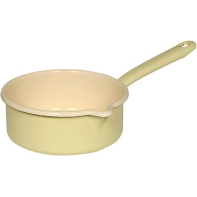 Riess Gelbe Emaille Stielkasserolle 16cm - Kochgeschirr Riess Gelbe Emaille Stielkasserolle 16cm - Kochgeschirr