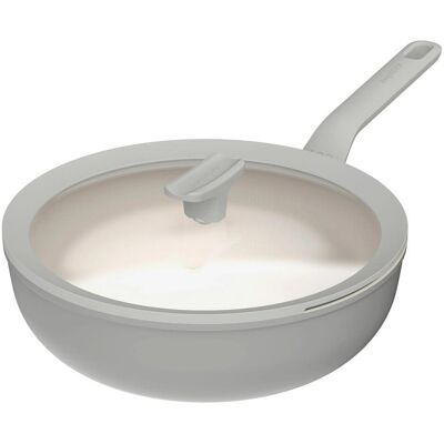 BergHoff Leo Recycled Wok + Deksel 28cm, Pfanne + Kochtopf, Grau, Beige BergHoff Leo Recycled Wok + Deksel 28cm, Pfanne + Kochtopf, Grau, Beige