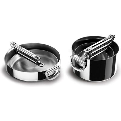 Joseph Joseph 5er Set Space Steel Pfannenset, Pfanne + Kochtopf, Silber Joseph Joseph 5er Set Space Steel Pfannenset, Pfanne + Kochtopf, Silber