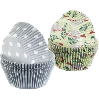 Westmark 80 Muffin Papier-Backförmchen, »Faultier + Punkte«, Backform, Mehrfarbig Westmark 80 Muffin Papier-Backförmchen, »Faultier + Punkte«, Backform, Mehrfarbig