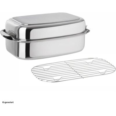 Kelomat Bräter eck. m.D 36x24,5x15,5cm, Pfanne + Kochtopf, Silber Kelomat Bräter eck. m.D 36x24,5x15,5cm, Pfanne + Kochtopf, Silber