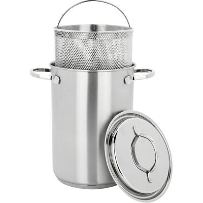 Demeyere Spargelkocher, Pfanne + Kochtopf, Silber Demeyere Spargelkocher, Pfanne + Kochtopf, Silber