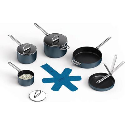 Joseph Joseph 5er Set Space Kochset, Pfanne + Kochtopf, Blau Joseph Joseph 5er Set Space Kochset, Pfanne + Kochtopf, Blau