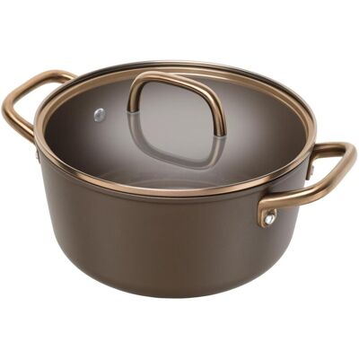 Zwilling Milano Kochtopf mit Glasdeckel 24cm Braun, Pfanne + Kochtopf, Braun Zwilling Milano Kochtopf mit Glasdeckel 24cm Braun, Pfanne + Kochtopf, Braun