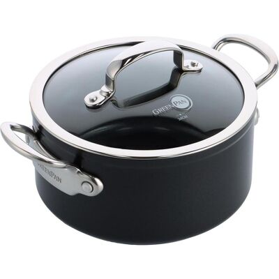 Greenpan 3,1 liter - Aluminium - Keramisk, Pfanne + Kochtopf, Schwarz Greenpan 3,1 liter - Aluminium - Keramisk, Pfanne + Kochtopf, Schwarz
