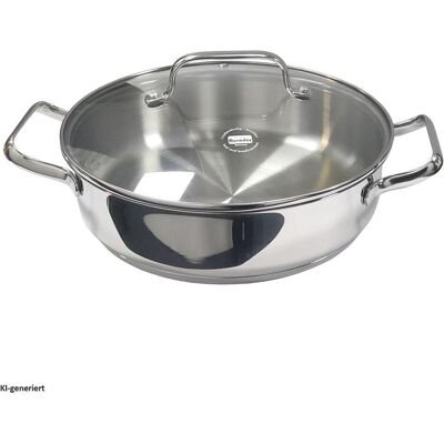 Berndes Servierpfanne mit Glasdeckel 28 cm b.brilliant Special, Pfanne + Kochtopf, Silber Berndes Servierpfanne mit Glasdeckel 28 cm b.brilliant Special, Pfanne + Kochtopf, Silber