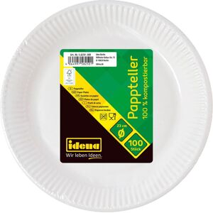 IDENA 58250 - Biologisch abbaubare Pappteller - 23cm - 100 stk IDENA 58250 - Biologisch abbaubare Pappteller - 23cm - 100 stk