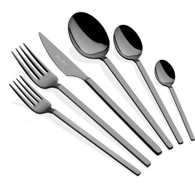 Hermia Carre Titanium Cutlery Set (36 Pieces), Besteck, Schwarz Hermia Carre Titanium Cutlery Set (36 Pieces), Besteck, Schwarz