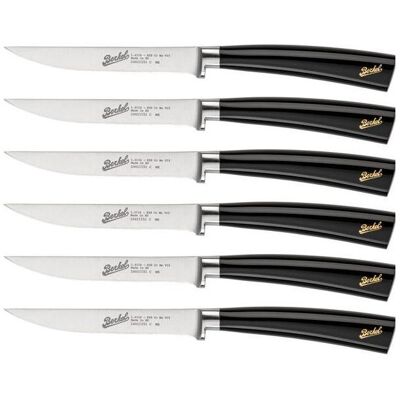 Berkel Elegance Glossy Black Steak Set 6-tlg., Besteck, Silber, Schwarz Berkel Elegance Glossy Black Steak Set 6-tlg., Besteck, Silber, Schwarz