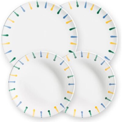 Gmundner Keramik, Geschirrset, Buntgeflammt Dinner für 2 Gourmet Gmundner Keramik, Geschirrset, Buntgeflammt Dinner für 2 Gourmet