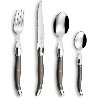 Lou laguiole TRADITION Besteckset 24-teilig, pfeffer, hochglanzpoliert, für 6 Personen, Besteck, Mehrfarbig Lou laguiole TRADITION Besteckset 24-teilig, pfeffer, hochglanzpoliert, für 6 Personen, Besteck, Mehrfarbig
