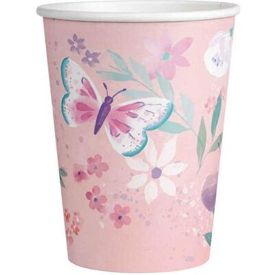 Amscan, Einweggeschirr, 8 Becher Flutter Papier 250 ml Amscan, Einweggeschirr, 8 Becher Flutter Papier 250 ml