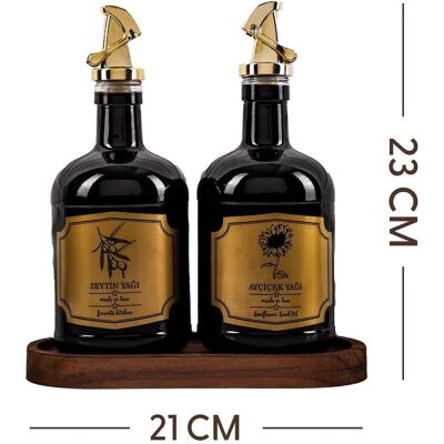 Hermia, Ölspender + Essigspender, Gild Oil Dispenser Set 3 Pieces (500 ml) Hermia, Ölspender + Essigspender, Gild Oil Dispenser Set 3 Pieces (500 ml)