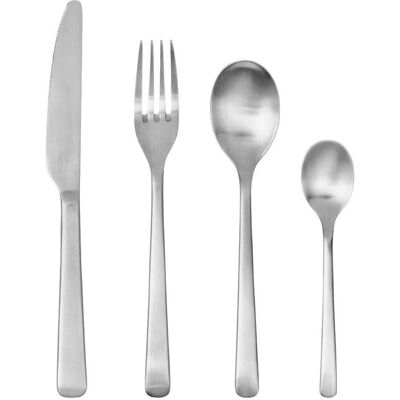 Broste Copenhagen Cutlery set Hune, 16 pc - Stainless steel - Brushed satin, Besteck, Silber Broste Copenhagen Cutlery set Hune, 16 pc - Stainless steel - Brushed satin, Besteck, Silber