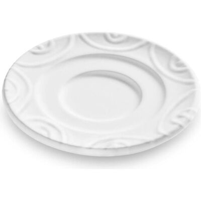 Gmundner Keramik Weissgeflammt Unterteller Espresso (Ø 11cm), Tasse, Weiss Gmundner Keramik Weissgeflammt Unterteller Espresso (Ø 11cm), Tasse, Weiss