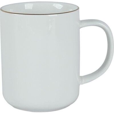 Domoletti Mug With Gold Rim White 340ml, Tasse, Weiss Domoletti Mug With Gold Rim White 340ml, Tasse, Weiss