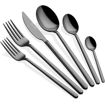 Hermia Allegra Titanum Cutlery Set (36 Pieces), Besteck, Schwarz Hermia Allegra Titanum Cutlery Set (36 Pieces), Besteck, Schwarz