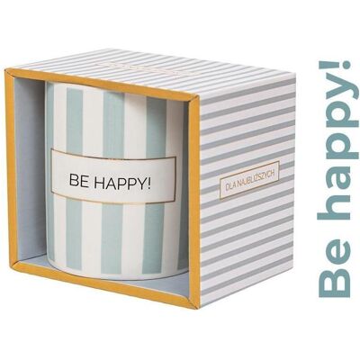 Partydeco Geschenktasse mit der Aufschrift „Be happy!“, Tasse, Mehrfarbig Partydeco Geschenktasse mit der Aufschrift „Be happy!“, Tasse, Mehrfarbig