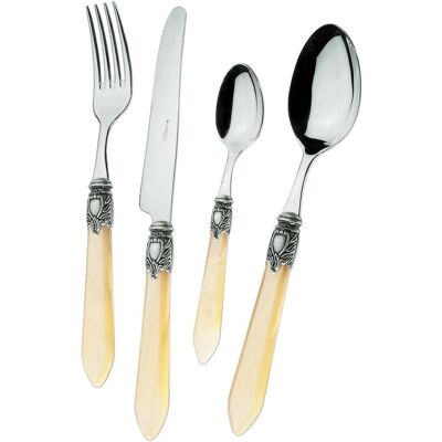 Bugatti Oxford dinner cutlery set of 24 Colour ivorymother of pearl, Besteck, Weiss, Gold, Beige Bugatti Oxford dinner cutlery set of 24 Colour ivorymother of pearl, Besteck, Weiss, Gold, Beige