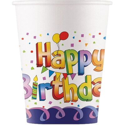 Magni, Einweggeschirr, Procos 93502 - Party-Becher Multicolor Happy Birthday, max. Füllmenge 200 ml, 8 Stück, Einwegbecher (8x) Magni, Einweggeschirr, Procos 93502 - Party-Becher Multicolor Happy Birthday, max. Füllmenge 200 ml, 8 Stück, Einwegbecher (8x)