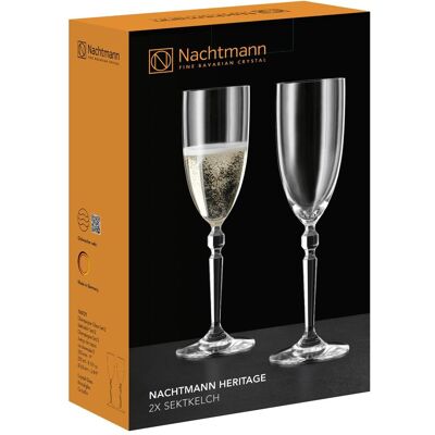 Nachtmann Heritage Sektkelch, 2er Set, Sektglas, Champagnerglas, Kristallglas, 230 ml, 106721, Weingläser, Transparent Nachtmann Heritage Sektkelch, 2er Set, Sektglas, Champagnerglas, Kristallglas, 230 ml, 106721, Weingläser, Transparent