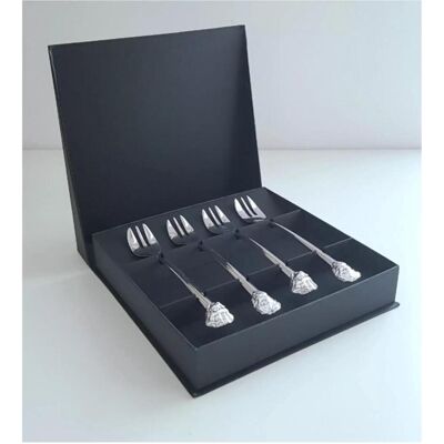 Annovi Reverberi Anovi Luxe Oestervorkjes Set – Perfect voor Zeevruchten – 4 Stuks – Elegante Geschenkverpakking, Besteck, Silber Annovi Reverberi Anovi Luxe Oestervorkjes Set – Perfect voor Zeevruchten – 4 Stuks – Elegante Geschenkverpakking, Besteck, Silber