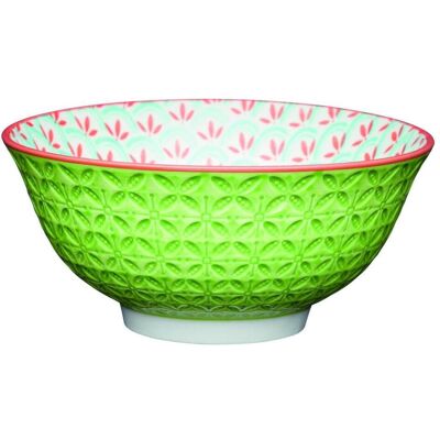 4x Kitchen Craft KitchenCraft Glazed Stoneware Bowl, Geometric Lime, 15.5x7.5cm, Labelled, Schüssel + Schale, Grün 4x Kitchen Craft KitchenCraft Glazed Stoneware Bowl, Geometric Lime, 15.5x7.5cm, Labelled, Schüssel + Schale, Grün