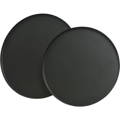 Decoris, Tablett, Tablett Metall 2er Set D35/30cm matt schwarz Decoris, Tablett, Tablett Metall 2er Set D35/30cm matt schwarz