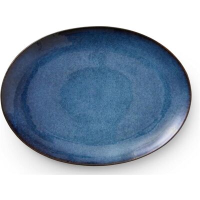 F&R, Serviergeschirr, Platte oval 45x34 cm Steinzeug Schwarz/Dunkelblau F&R, Serviergeschirr, Platte oval 45x34 cm Steinzeug Schwarz/Dunkelblau