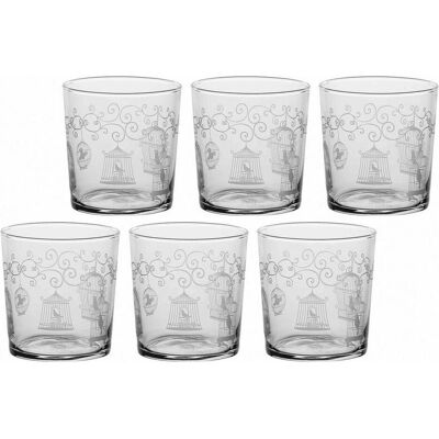 La Porcellana Bianca Set mit 6 Gläsern mit dickem Boden Babila Voliere - Transparent 350 ml, Trinkgläser, Transparent La Porcellana Bianca Set mit 6 Gläsern mit dickem Boden Babila Voliere - Transparent 350 ml, Trinkgläser, Transparent