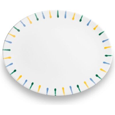 Gmundner Keramik, Serviergeschirr, Buntgeflammt, Platte oval (33x26cm) Gmundner Keramik, Serviergeschirr, Buntgeflammt, Platte oval (33x26cm)