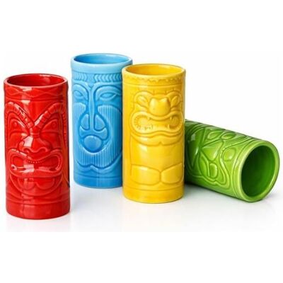 Mikamax Tiki Shot Glasses, Cocktailgläser, Mehrfarbig Mikamax Tiki Shot Glasses, Cocktailgläser, Mehrfarbig
