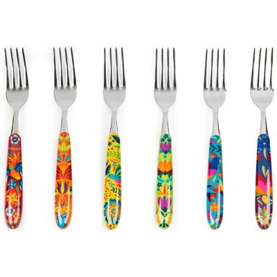Excelsa Mexican Flower Cutlery Set 24 Pieces Stainless Steel Plastic Handle, Besteck, Mehrfarbig Excelsa Mexican Flower Cutlery Set 24 Pieces Stainless Steel Plastic Handle, Besteck, Mehrfarbig