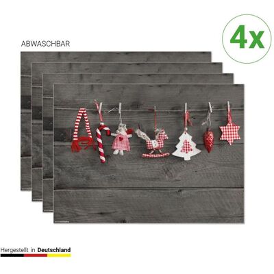 CoverYourDesk, Tischset, Tischset Christbaumschmuck an Wäscheleine CoverYourDesk, Tischset, Tischset Christbaumschmuck an Wäscheleine
