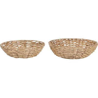 Beliani Set aus 2 dekorativen Schalen - Wasserhyazinthe - Modernes Wohndekor Beliani Set aus 2 dekorativen Schalen - Wasserhyazinthe - Modernes Wohndekor