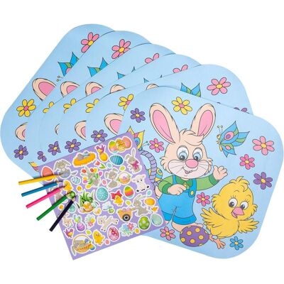 Grafix, Tischset, Tischsets „Ostern ausmalen“ mit Markern und Aufklebern, 6er-Set (6 Stk.) Grafix, Tischset, Tischsets „Ostern ausmalen“ mit Markern und Aufklebern, 6er-Set (6 Stk.)