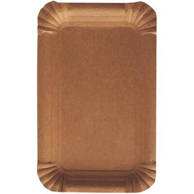 PAPSTAR Einweg eckiger Teller - 10x16cm Braun - Umweltfreundlich PAPSTAR Einweg eckiger Teller - 10x16cm Braun - Umweltfreundlich