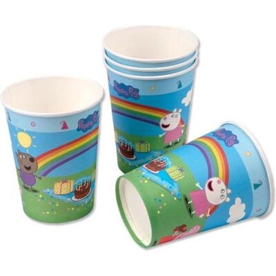 Tib, Einweggeschirr, Party Becher Peppa Pig Regenbogen Tib, Einweggeschirr, Party Becher Peppa Pig Regenbogen